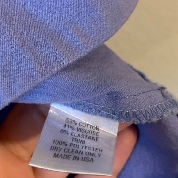 Pearl by Lela Rose Purple White Flutter Sleeve Sheath Dress Size 6 - Picture 8 of 13